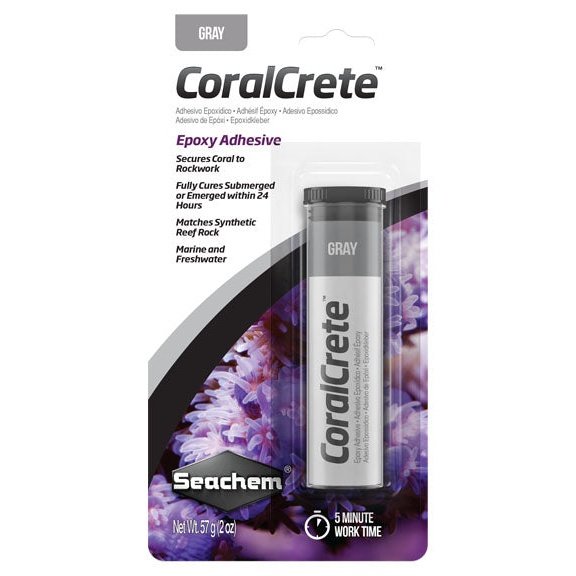 Seachem Laboratories CoralCrete Epoxy Adhesive Grey, 1ea/2 oz