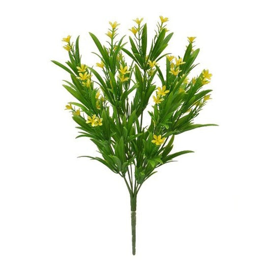 17" Cactus Flowers/Podocarpus Leaf Bush Yellow Tideline Naturescapes