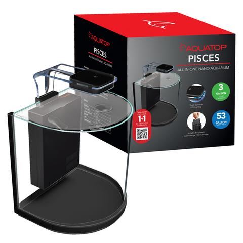 PISCES Nano Bowfront Glass Aquarium 3G AquaTop