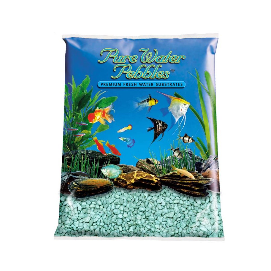 Pure Water Pebbles Premium Fresh Water Coated Aquarium Gravel Turquoise, 1ea/5 lb