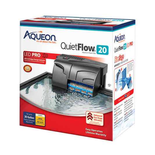 Aqueon QuietFlow LED PRO Aquarium Power Filter 1ea/Size 20