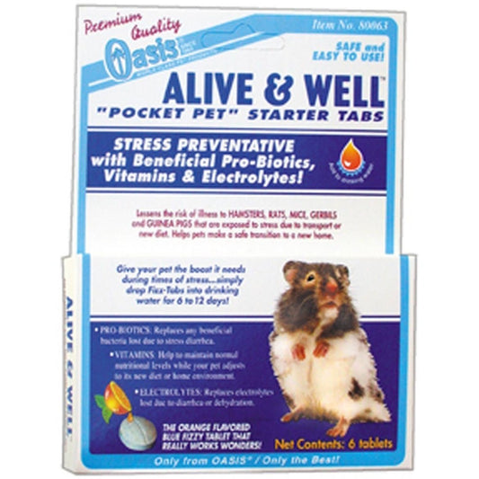 Oasis Alive & Well Probiotic Treatment Fizz-Tablets for Small Animals 1ea/6 ct