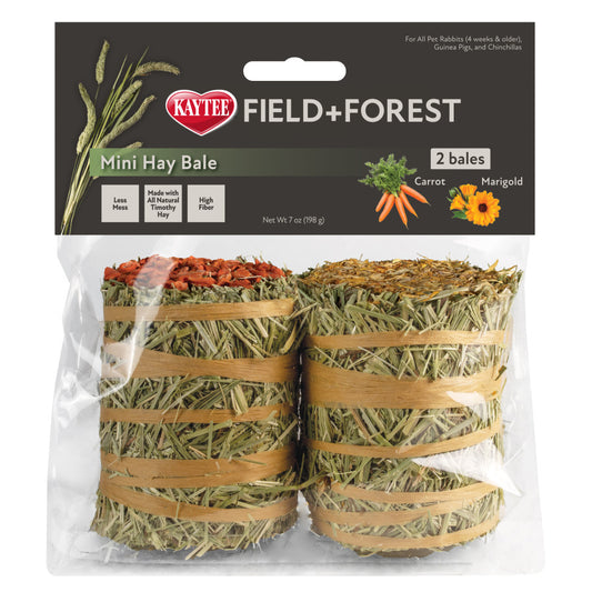 Kaytee Field+Forest Mini Hay Bales Carrot Marigold 2 Pack, 1ea/7 oz