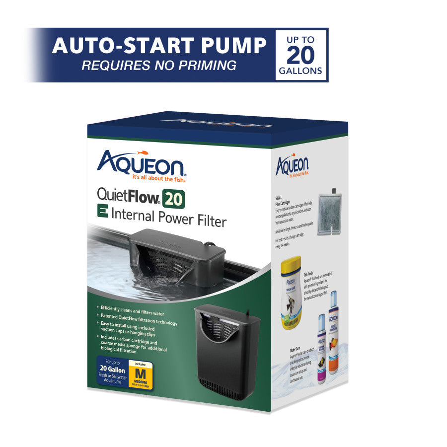 Aqueon QuietFlow E Internal Power Filter 1ea/Medium - 20 gal