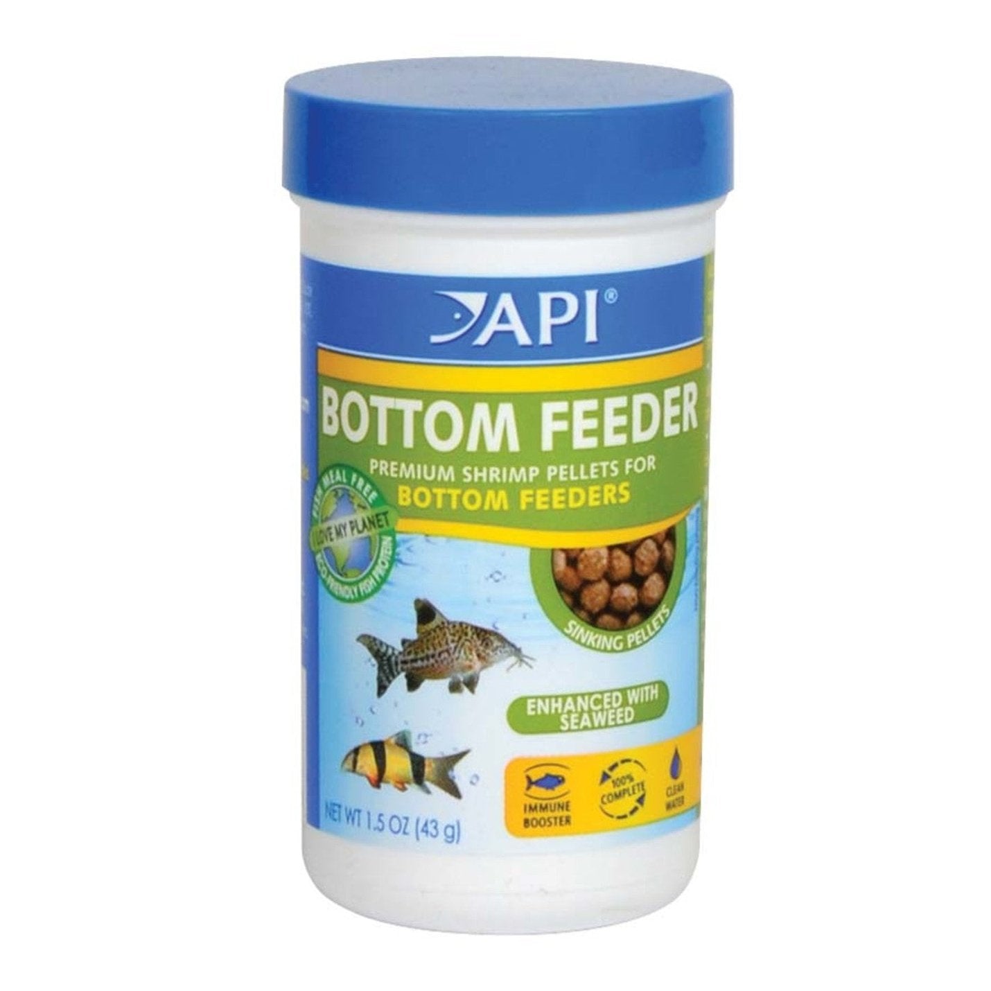 API Bottom Feeder Premium Shrimp Sinking Pellets Fish Food 1ea/1.5 oz