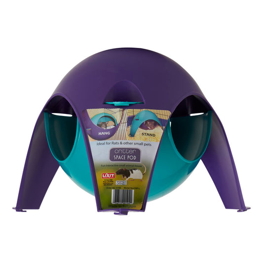 Lixit Critter Space Pod Small Animal House Purple/Blue, 1ea/LG