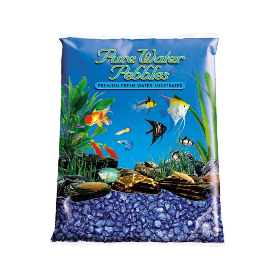 Pure Water Pebbles Premium Fresh Water Frosted Aquarium Gravel Deep Blue, 1ea/25 lb