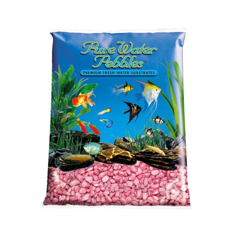 Pure Water Pebbles Premium Fresh Water Frosted Aquarium Gravel Pastel Pink, 1ea/5 lb