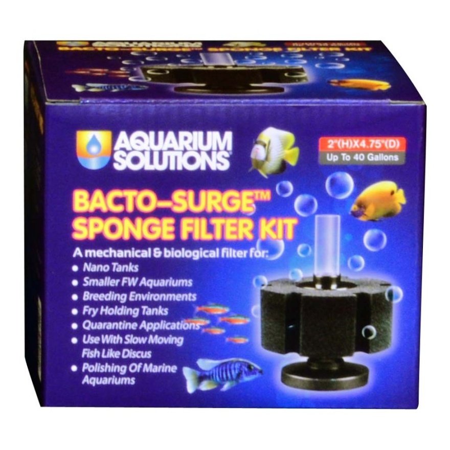 Aquarium Solutions Bacto-Surge Biological Action Sponge Filter Black, 1ea/SM