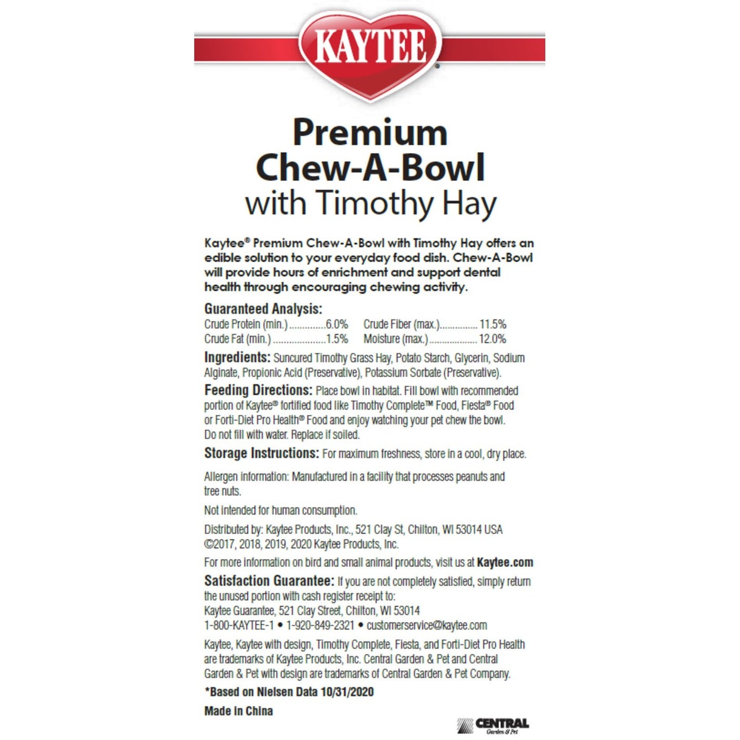 Kaytee Premium Timothy Chew-A-Bowl 1ea/One Size