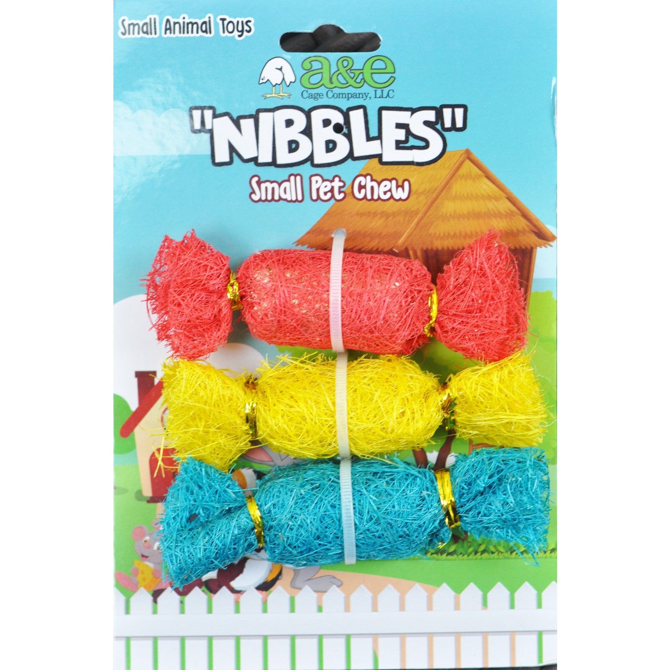 A & E Cages Nibbles Small Animal Loofah Chew Toy Candies, 1ea