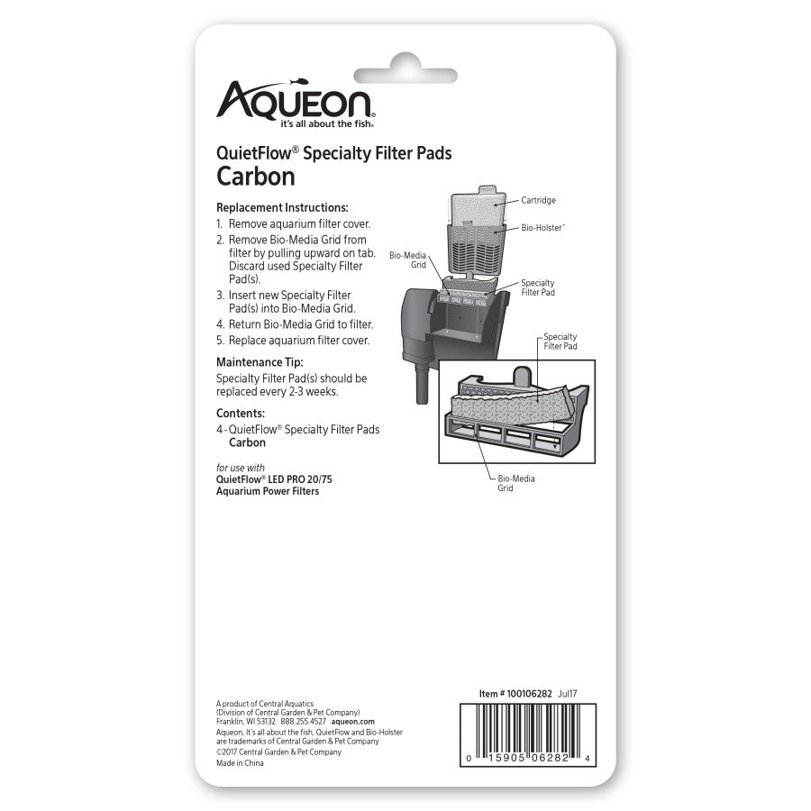 Aqueon Replacement Specialty Filter Pads Carbon, 1ea/20/75