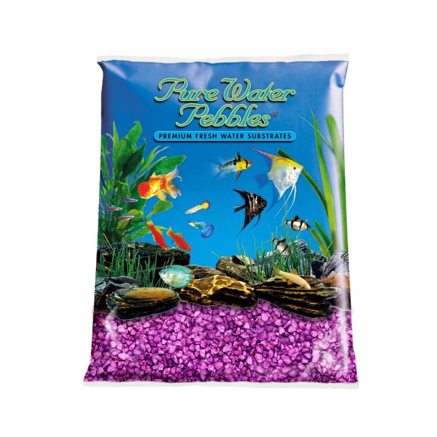 Pure Water Pebbles Premium Fresh Water Coated Aquarium Gravel Purple Passion, 1ea/25 lb