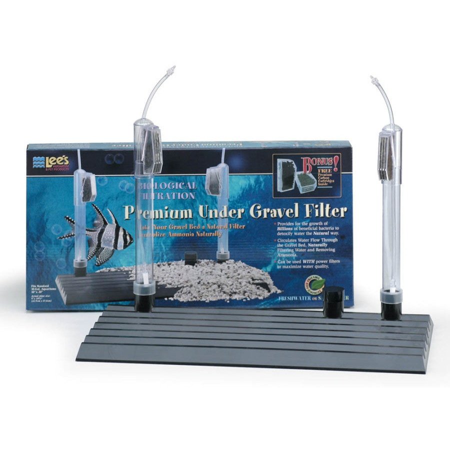 Lee's Aquarium & Pet Products Premium Under Gravel Filter Black, Clear, 1ea/10 In X 20 in