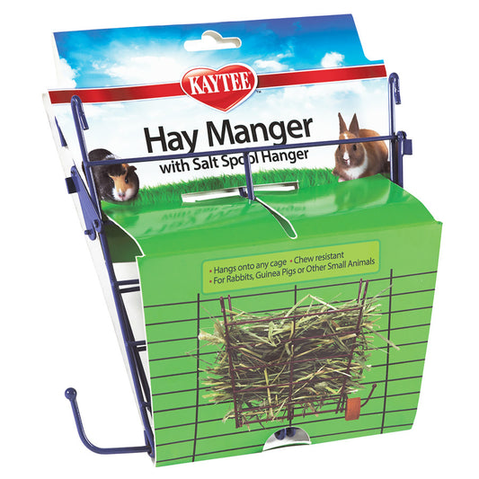 Kaytee Hay Manger Feeder With Salt Hanger Assorted, 1ea/4 in X 8 in X 7.25 in