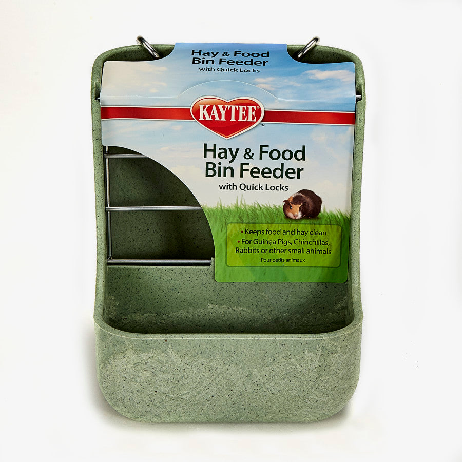 Kaytee Hay & Food Bin Feeder With Quick Locks 1ea/5.75 in X 6 in X 7 in