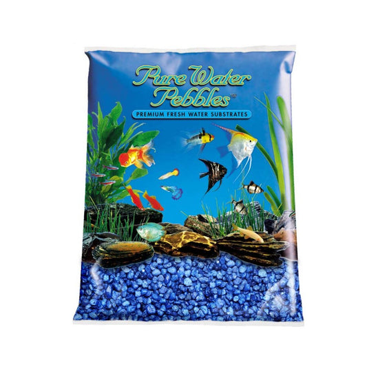 Pure Water Pebbles Premium Fresh Water Coated Aquarium Gravel Marine Blue, 1ea/5 lb