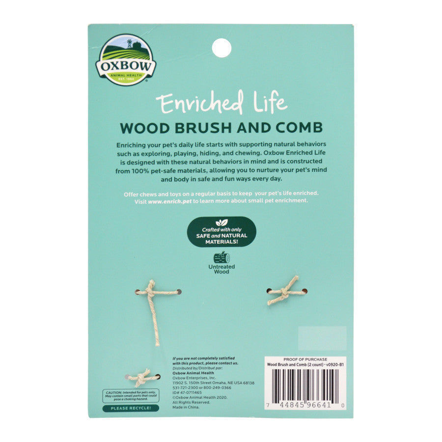 Oxbow Animal Health Enriched Life Small Animal Wood Brush & Comb 1ea/One Size