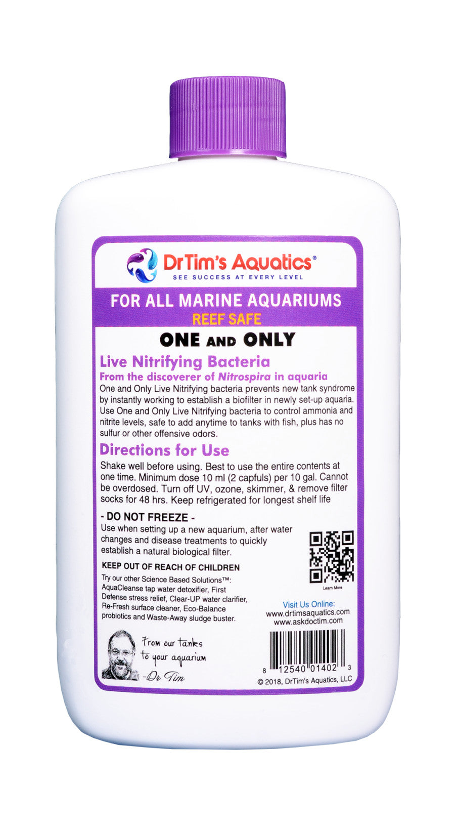 Dr. Tim's Aquatics One & Only Live Nitrifying Bacteria for Reef Aquarium 1ea/8 fl oz