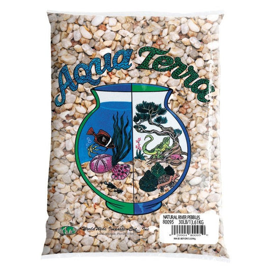 Aqua Terra Premium Fresh Water River Pebbles Aquarium Gravel 1ea/25 lb