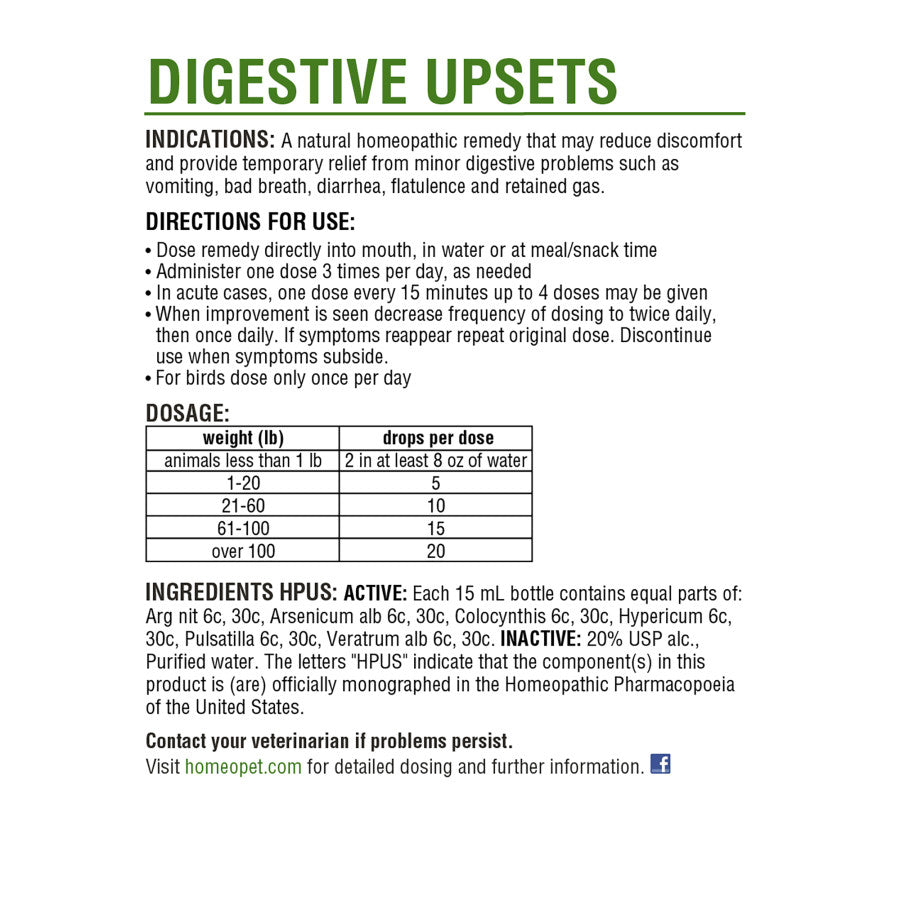 HomeoPet Digestive Upsets 1ea/15 ml