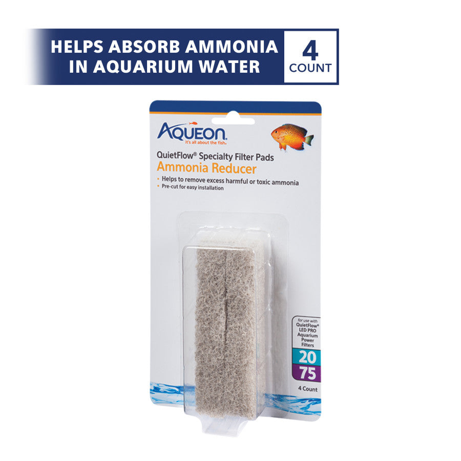 Aqueon Replacement Specialty Filter Pads Ammonia Reducer, 1ea/20/75