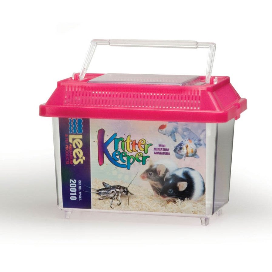 Lee's Aquarium & Pet Products Rectangle Kritter Keeper with Lid Label Assorted, 1ea/1.69 qt, Mini