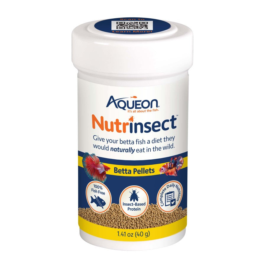 Aqueon Nutrinsect Fish-Free Fish Food Betta Pellets, 1ea/1.41 oz