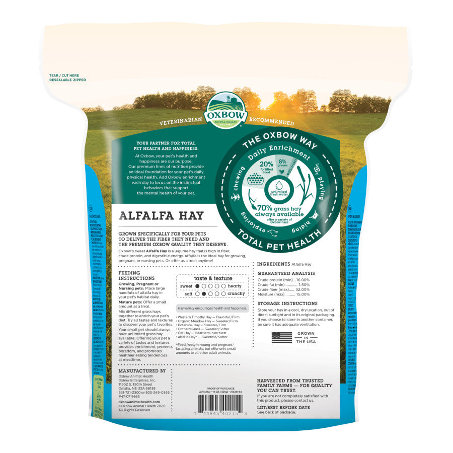 Oxbow Animal Health Alfalfa Hay Small Animal Treat 1ea/15 oz