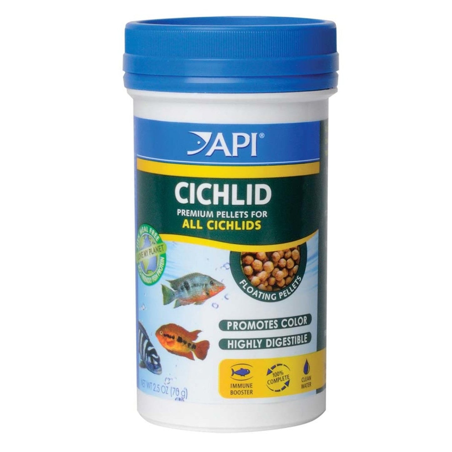 API Cichlid Premium Floating Pellets Fish Food 1ea/2.5 oz