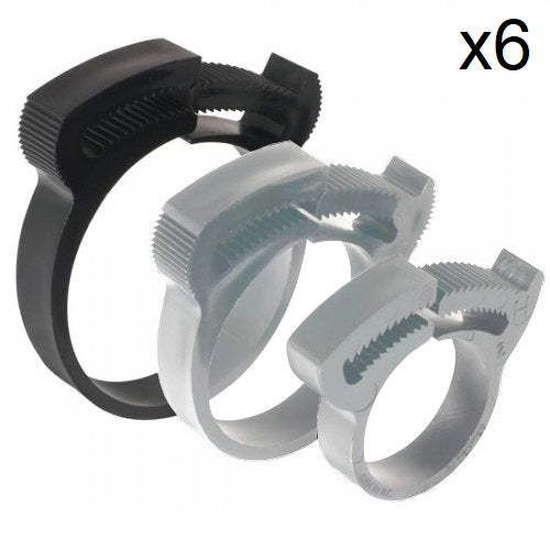 Two Little Fishies Plastic Hose Clamp Set 1ea/1 in, 6 ct