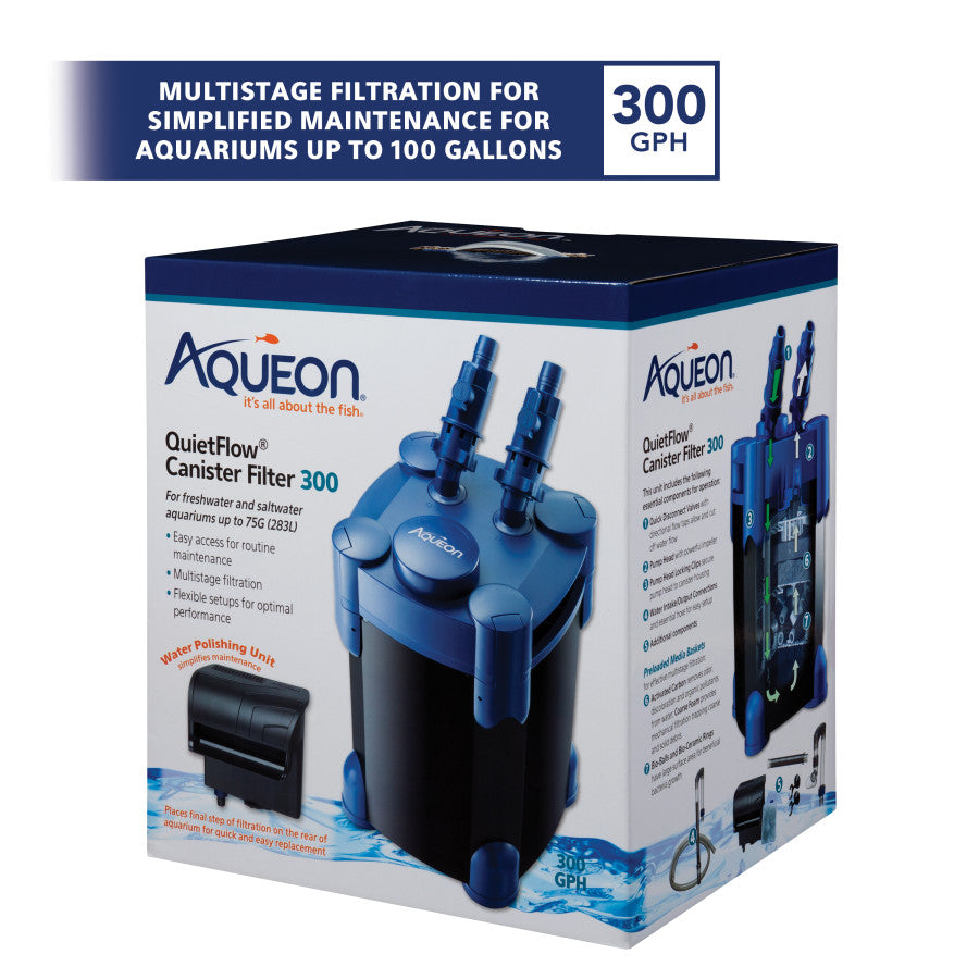 Aqueon QuietFlow Canister Aquarium Filter 1ea/Up To 75 gal