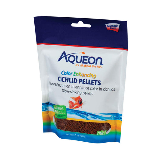 Aqueon Cichlid Food Color Enhancing 1ea/4.5 oz Color