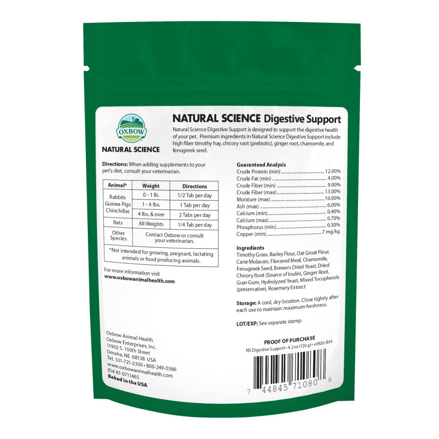 Oxbow Animal Health Natural Science Small Animal Digestive Support Supplement 1ea/4.2 oz