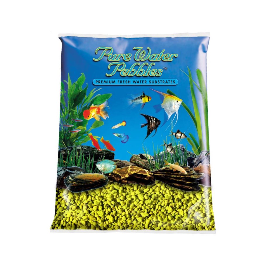 Pure Water Pebbles Premium Fresh Water Coated Aquarium Gravel Daffodil, 1ea/5 lb