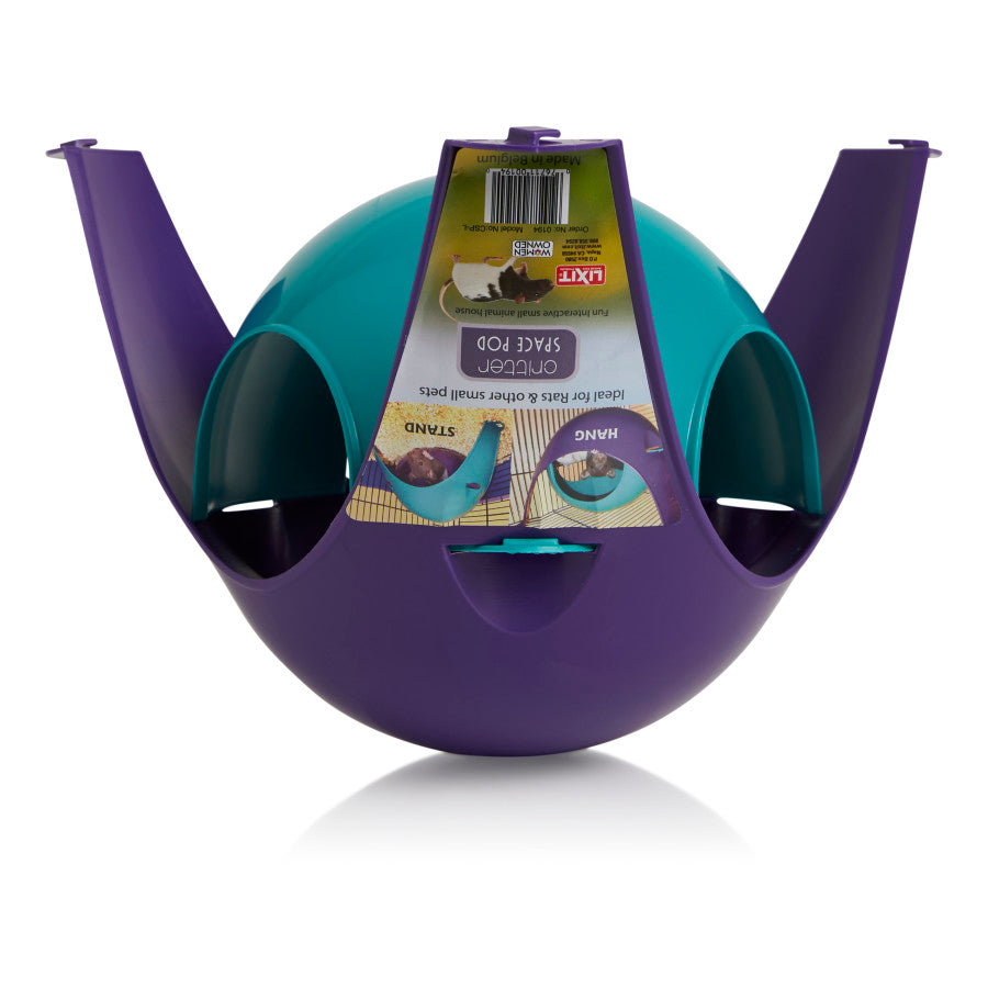 Lixit Critter Space Pod Small Animal House Purple/Blue, 1ea/LG