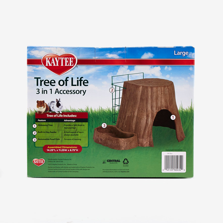 Kaytee Tree of Life 3-in-1 Pet Habitat Accessory Brown, 1ea/Large