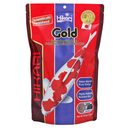 Hikari USA Gold Color Enhancing Pellet Fish Food for Koi and Pond Fishes 1ea/17.6 oz, MD