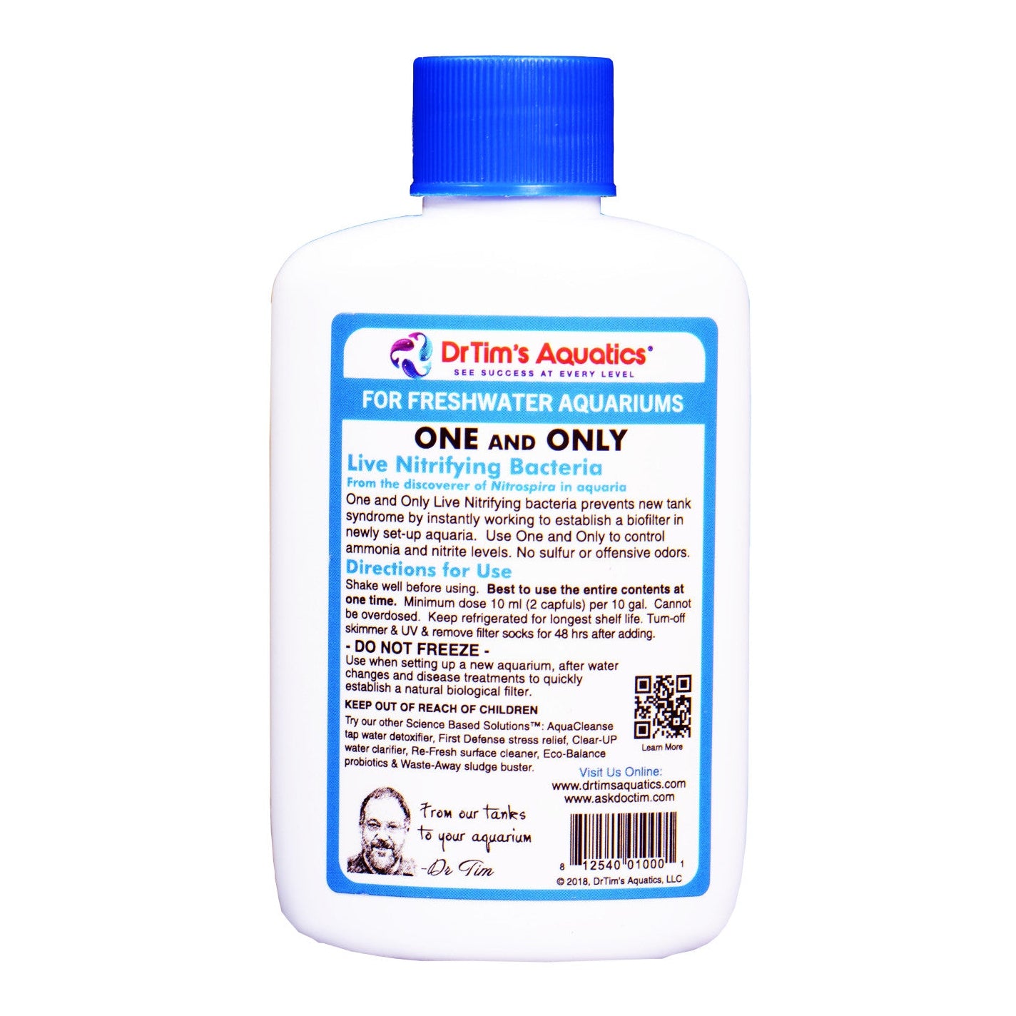 Dr. Tim's Aquatics One & Only Live Nitrifying Bacteria for Freshwater Aquariums 1ea/2 fl oz