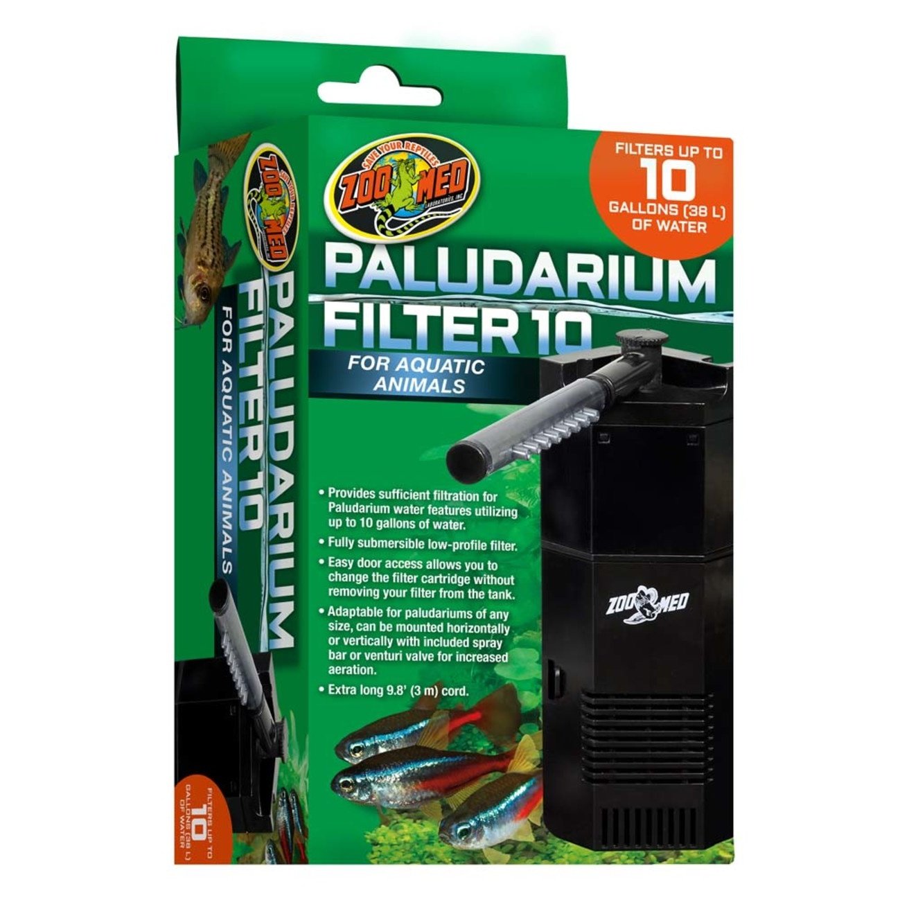 Zoo Med Paludarium 10 Internal Filter Black, 1ea