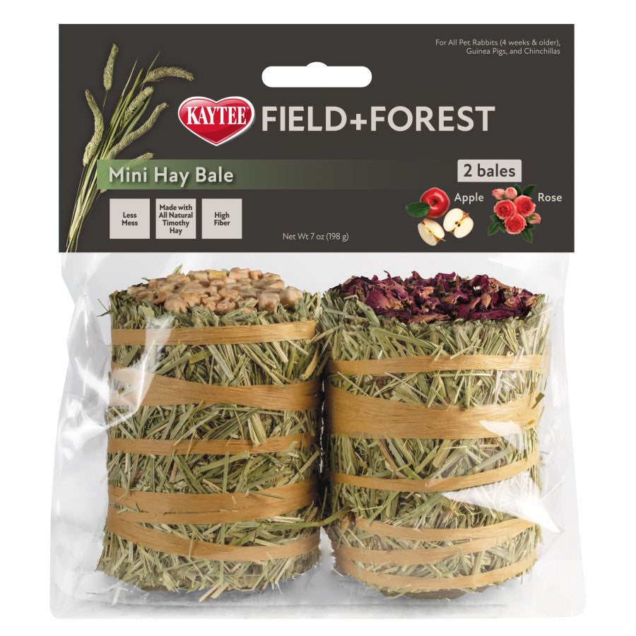 Kaytee Field+Forest Mini Hay Bales Apple and Rose 2 Pack, 1ea/7 oz