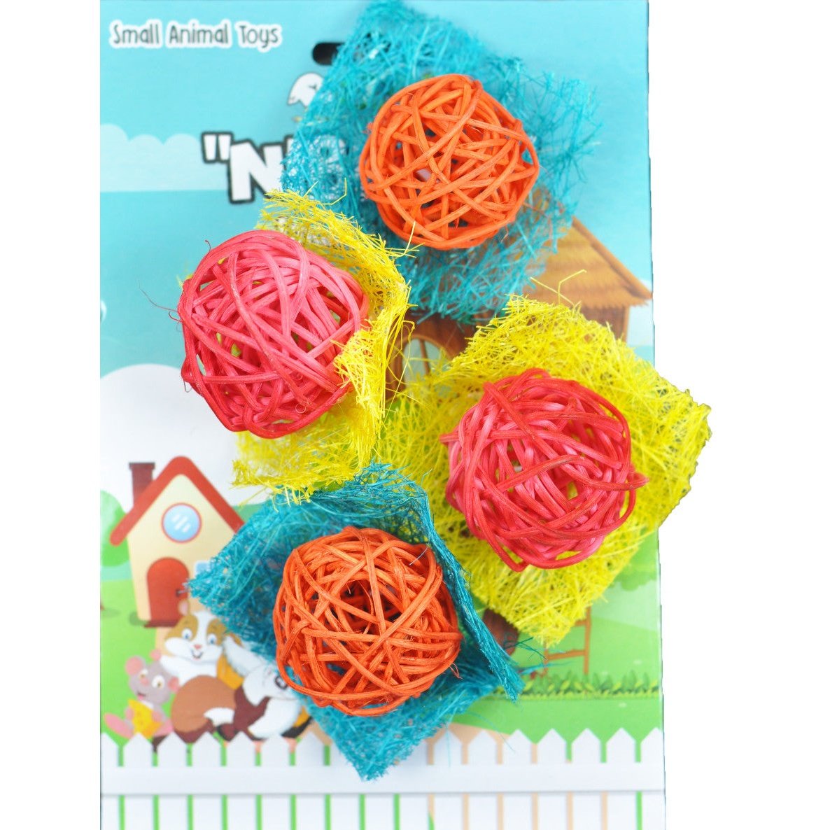 A & E Cages Nibbles Small Animal Loofah Chew Toy Bon Bons, 1ea