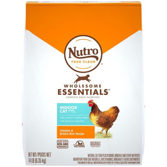 Nutro Products Wholesome Essentials Healthy Weight Indoor Adult Dry Cat Food Chicken & Brown Rice, 1ea/14 lb