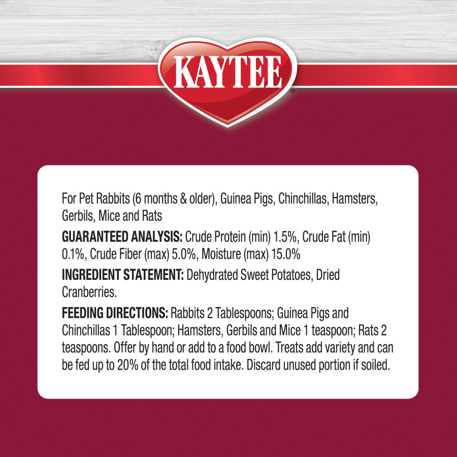 Kaytee Natural Snack with Superfoods Sweet Potato & Cranberry 1ea/3 oz