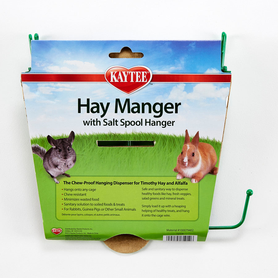 Kaytee Hay Manger Feeder With Salt Hanger Assorted, 1ea/4 in X 8 in X 7.25 in