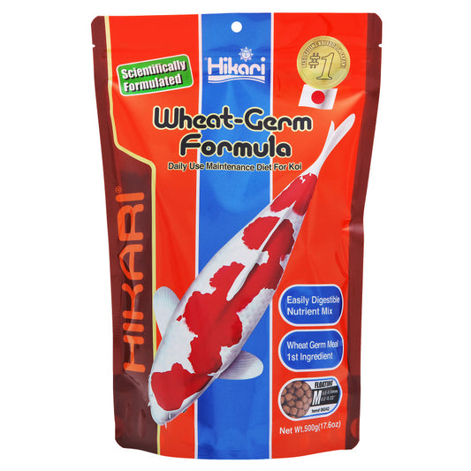 Hikari USA Wheat-Germ Floating Pellet Fish Food for Koi, Goldfish and Other Pond Fishes 1ea/17.6 oz, MD