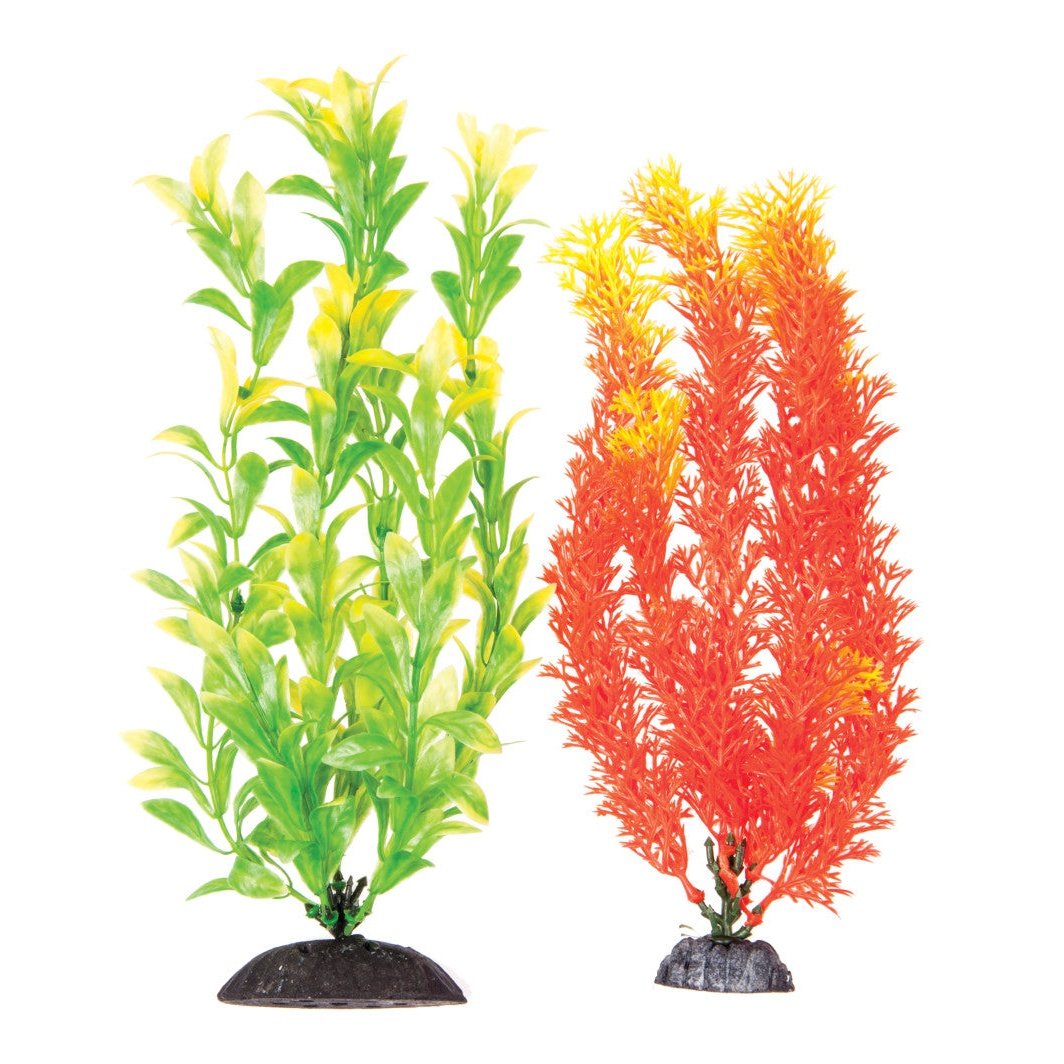 Aquatop Aquarium Plants Orange, Green, 1ea/10 in, 2 pk