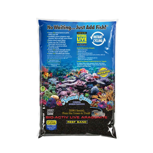 Nature's Ocean Bio-Activ Live Aragonite Black Beach Live Sand 1ea/20 lb