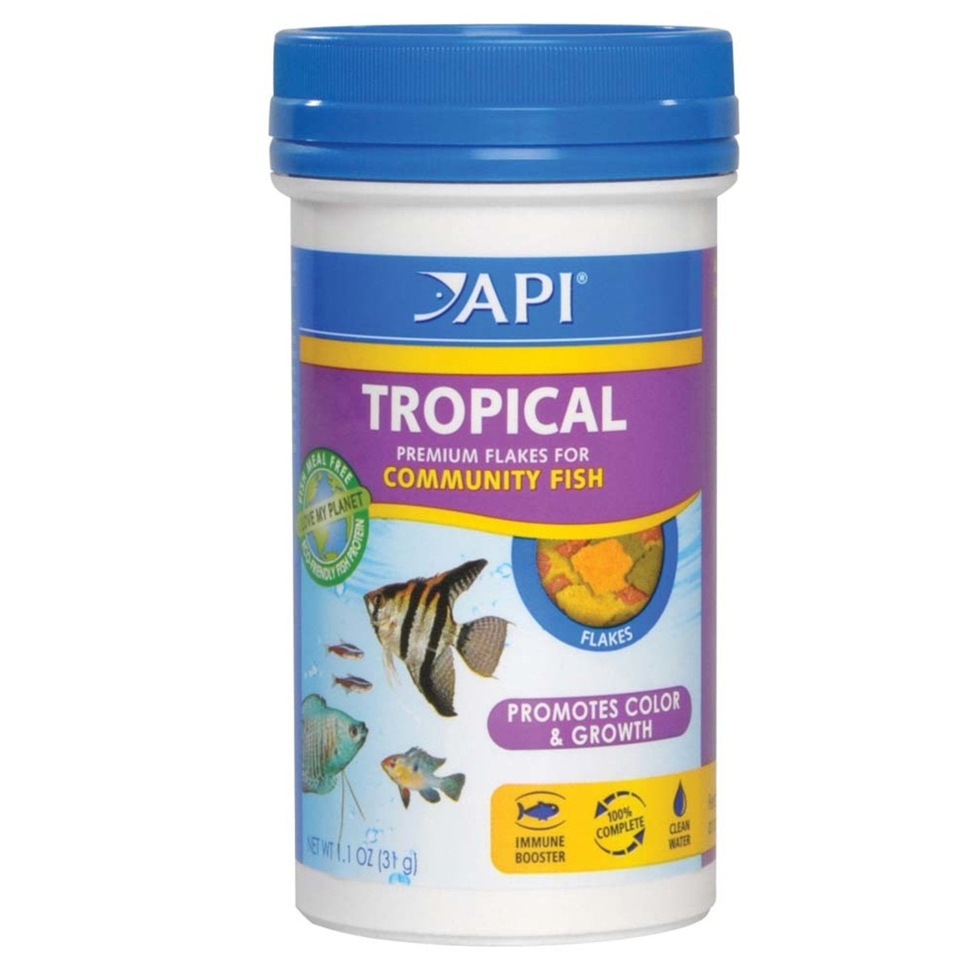 API Tropical Premium Flakes Fish Food 1ea/1.1 oz