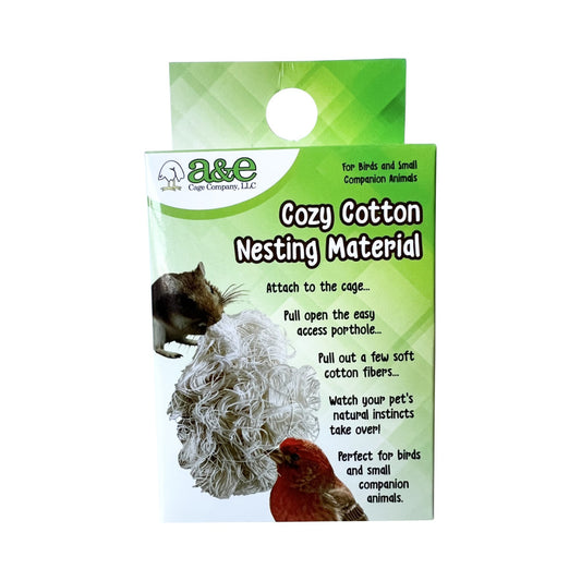 A & E Cages Cozy Cotton Nesting Material for Small Animal & Companion Bird 1ea/One Size